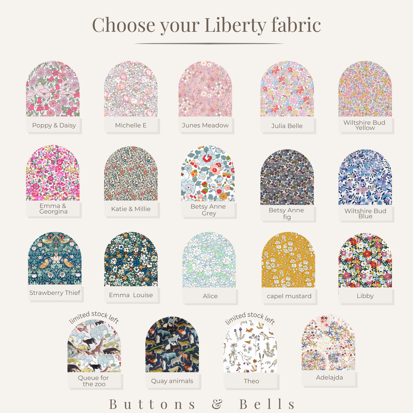Liberty London Corduroy fabric letters