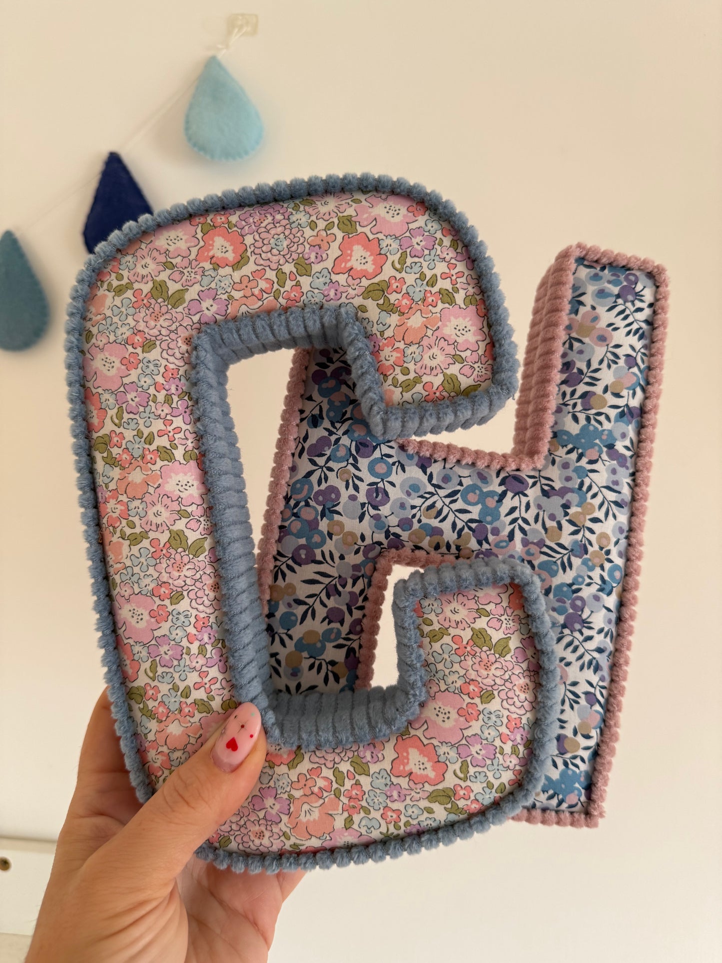 Liberty London Corduroy fabric letters