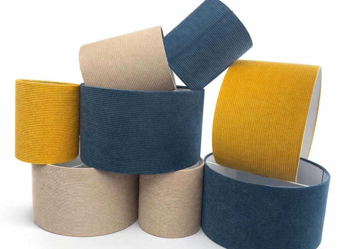 Corduroy lampshades.