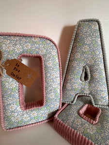 Liberty London Corduroy fabric letters
