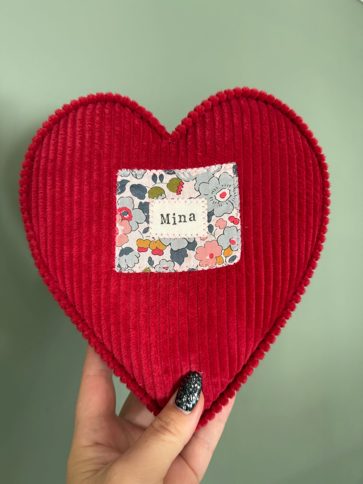 personalised Liberty London initial fabric hearts