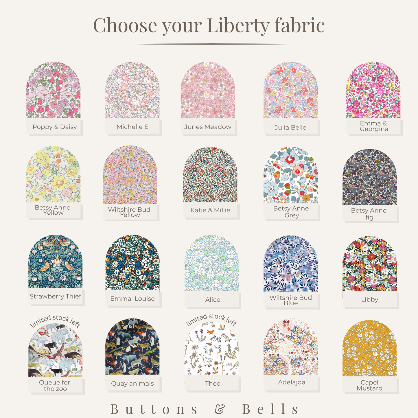 personalised Liberty London initial fabric hearts