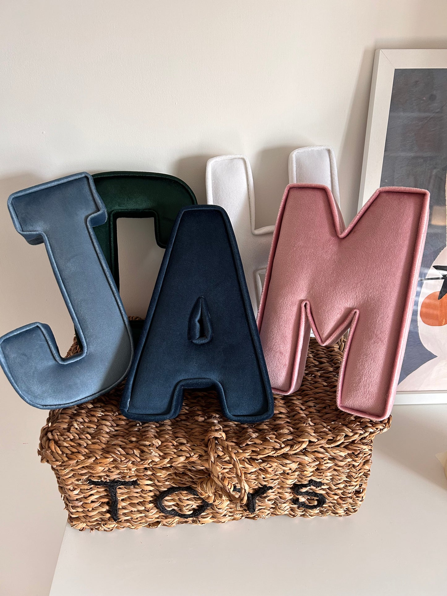 Velvet fabric letter