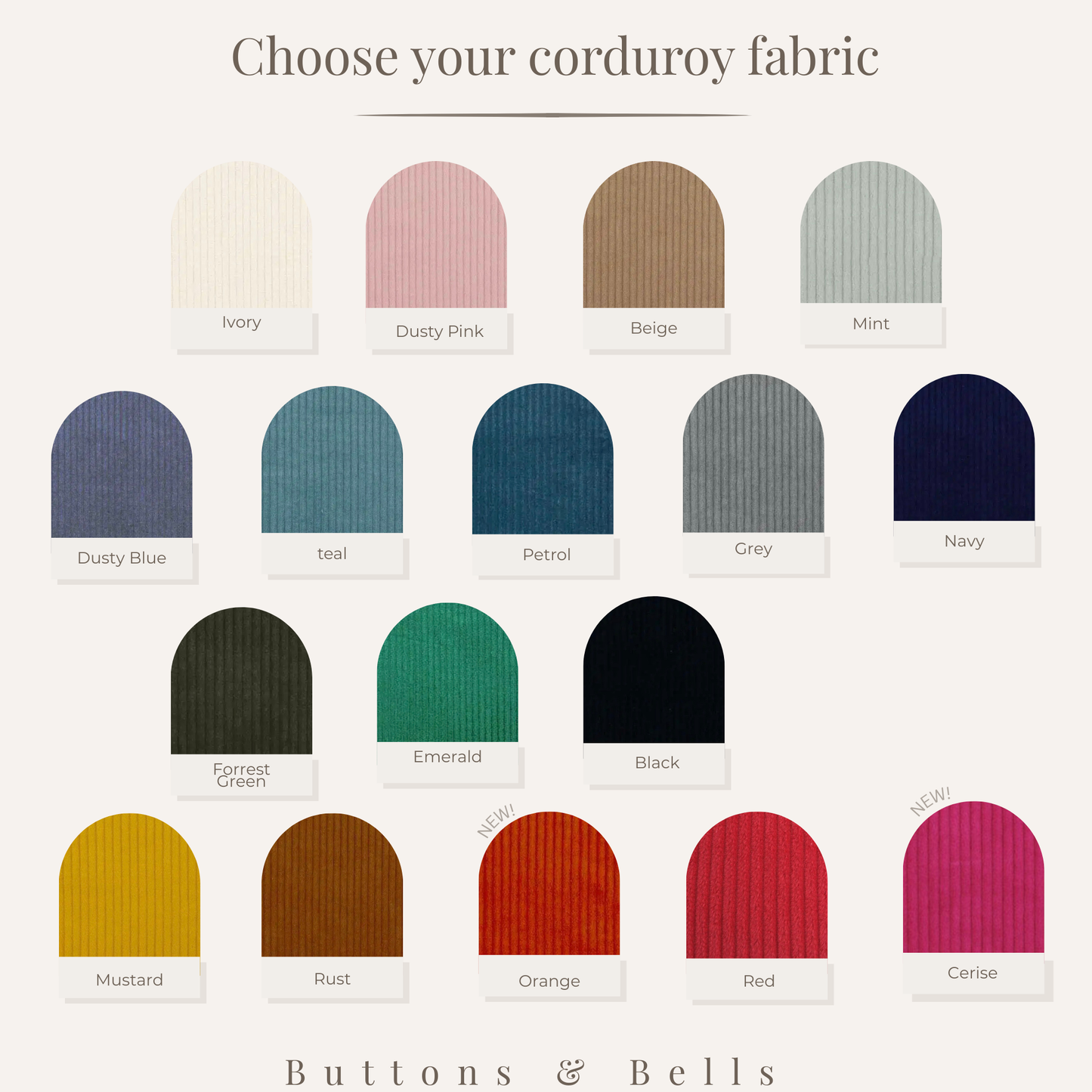 Liberty London Corduroy fabric letters