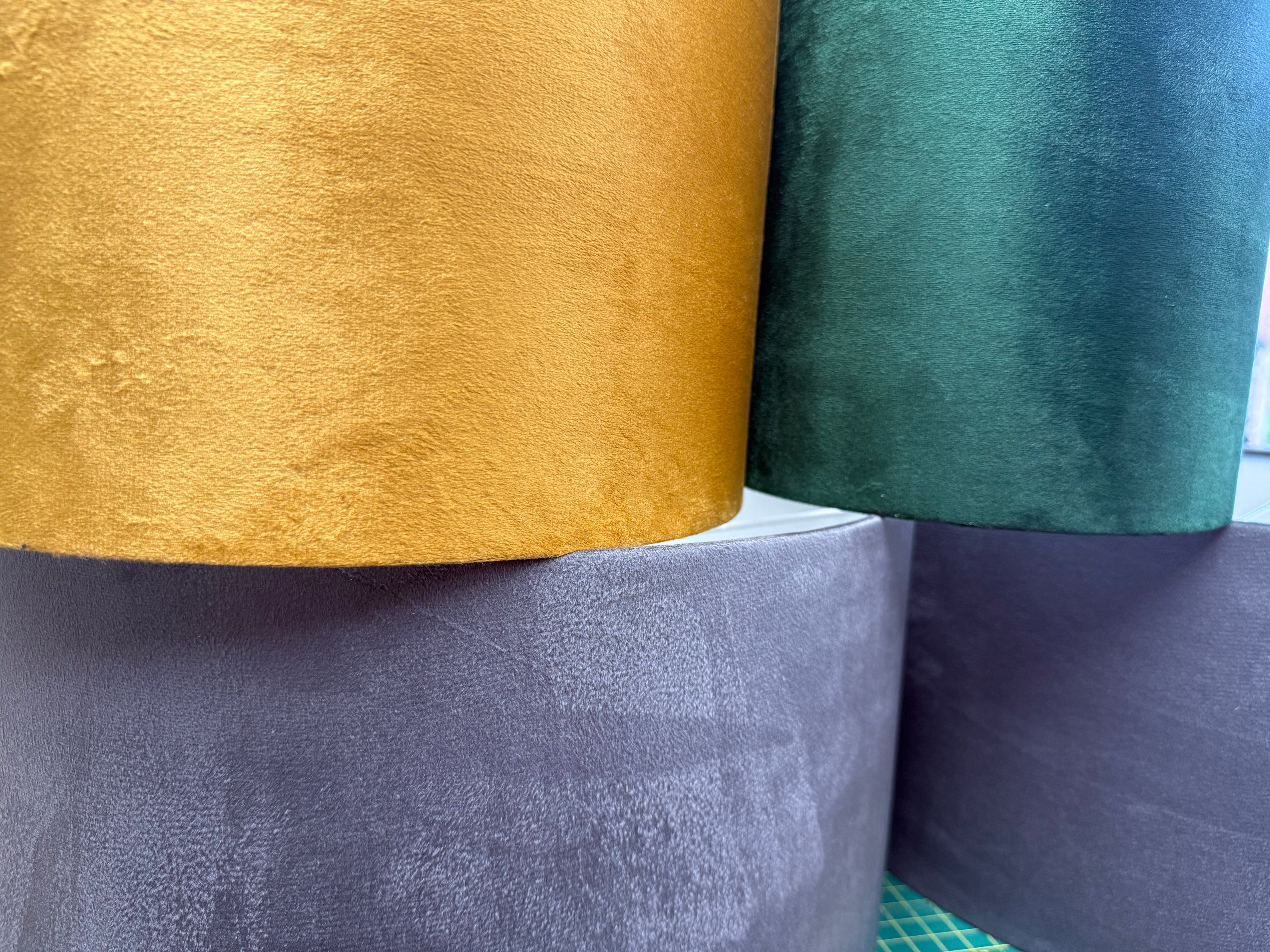 Velvet lampshades.