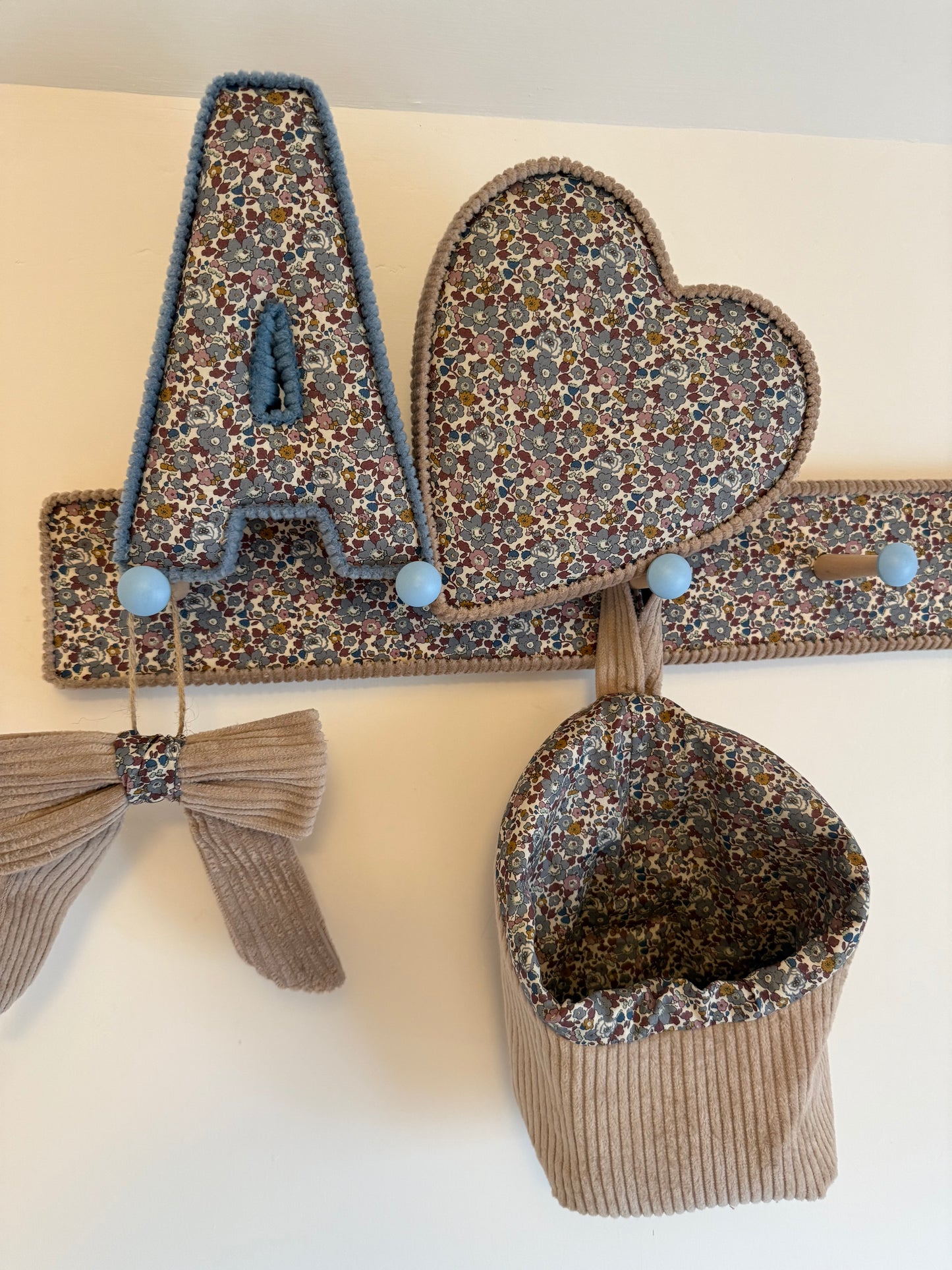 personalised Liberty London initial fabric hearts