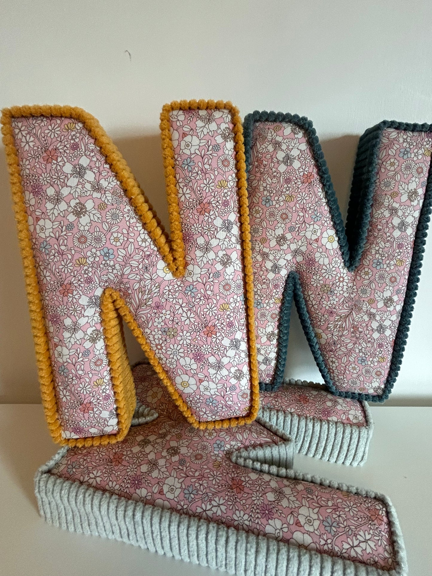 Liberty London Corduroy fabric letters