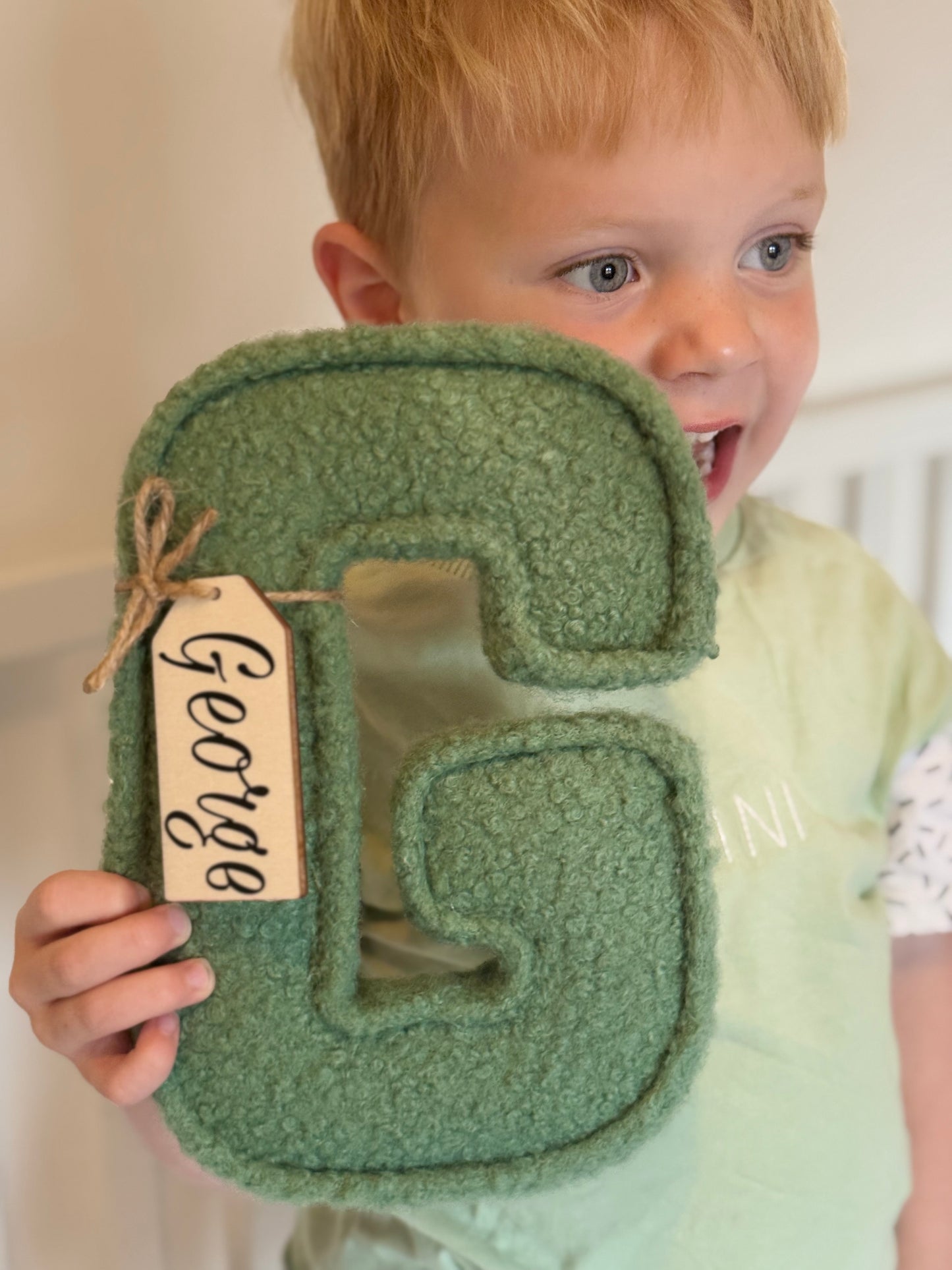Bouclé fabric letter