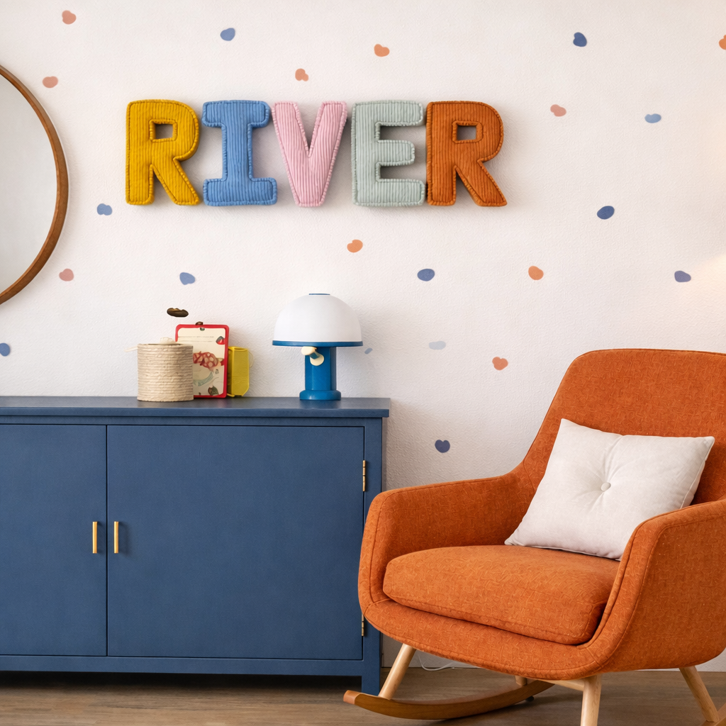 Corduroy fabric letter