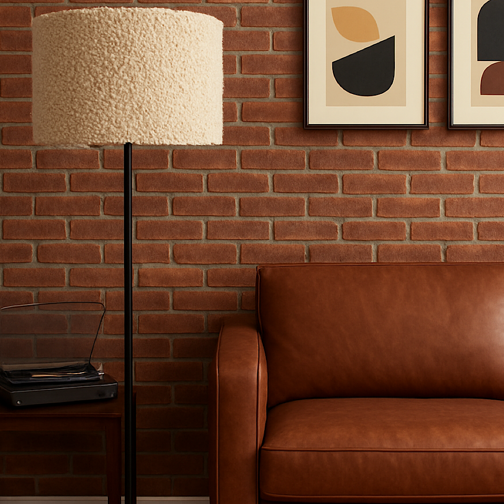 Bouclé lampshades.