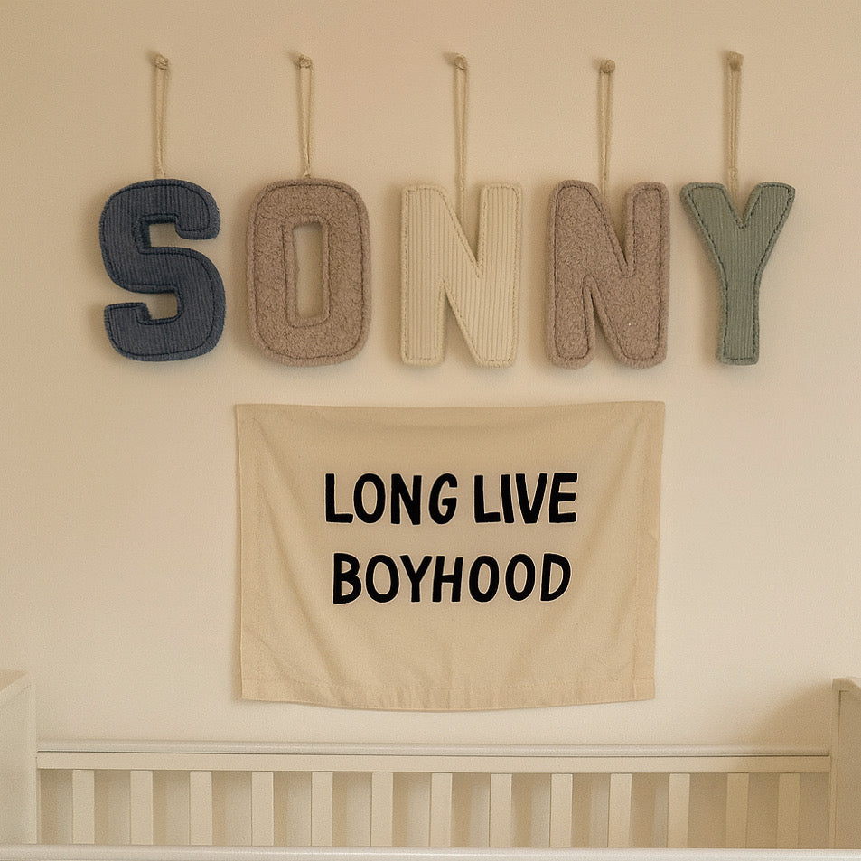 Bouclé fabric letter