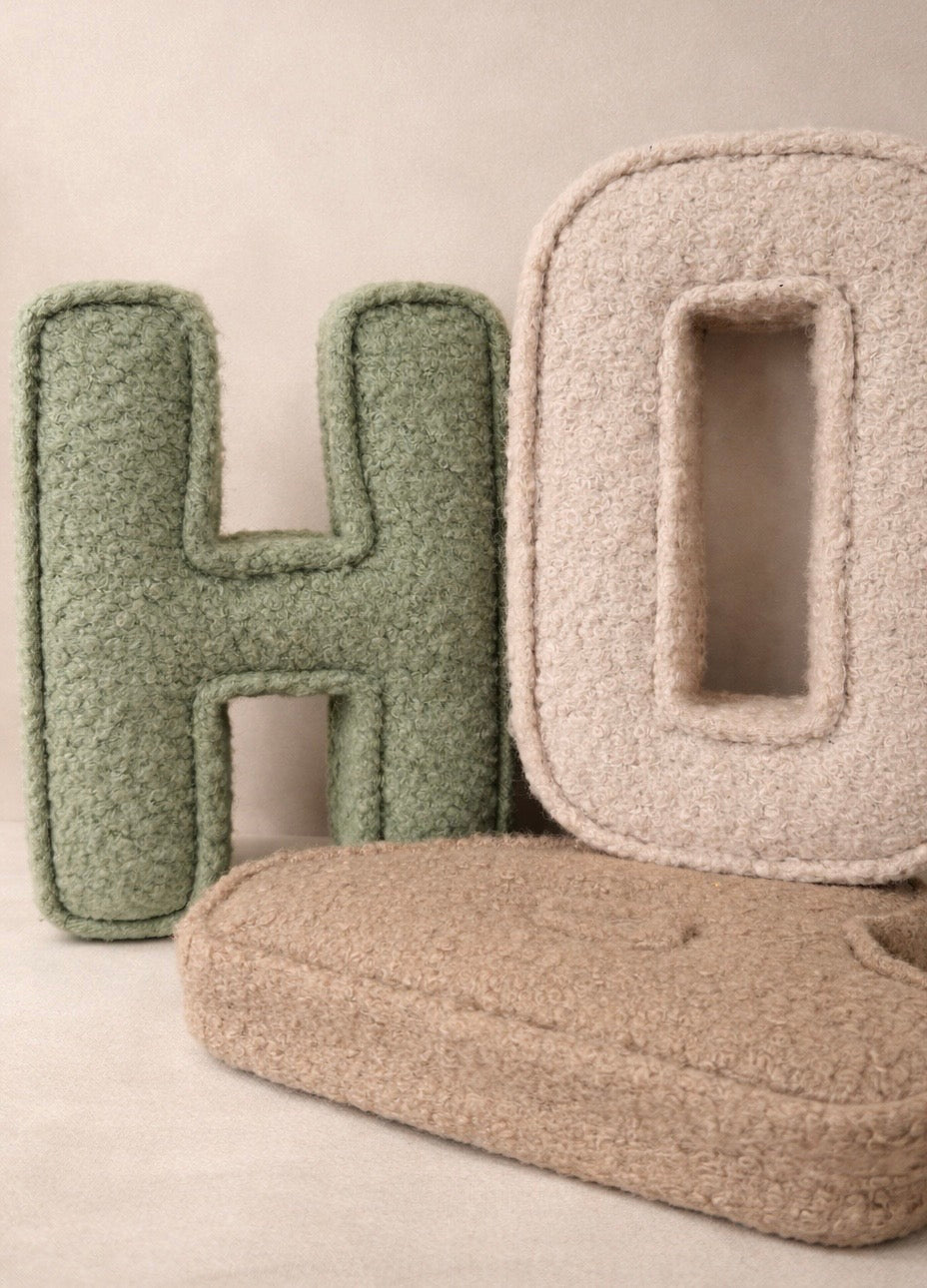 Bouclé fabric letter