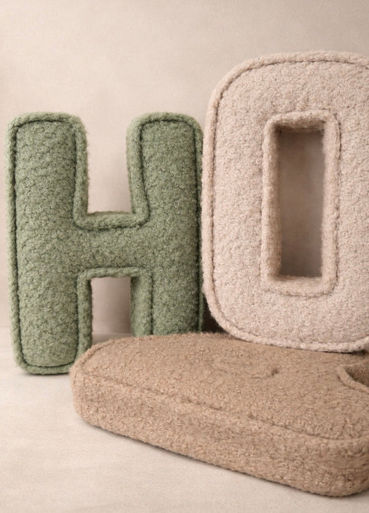 Bouclé fabric letter