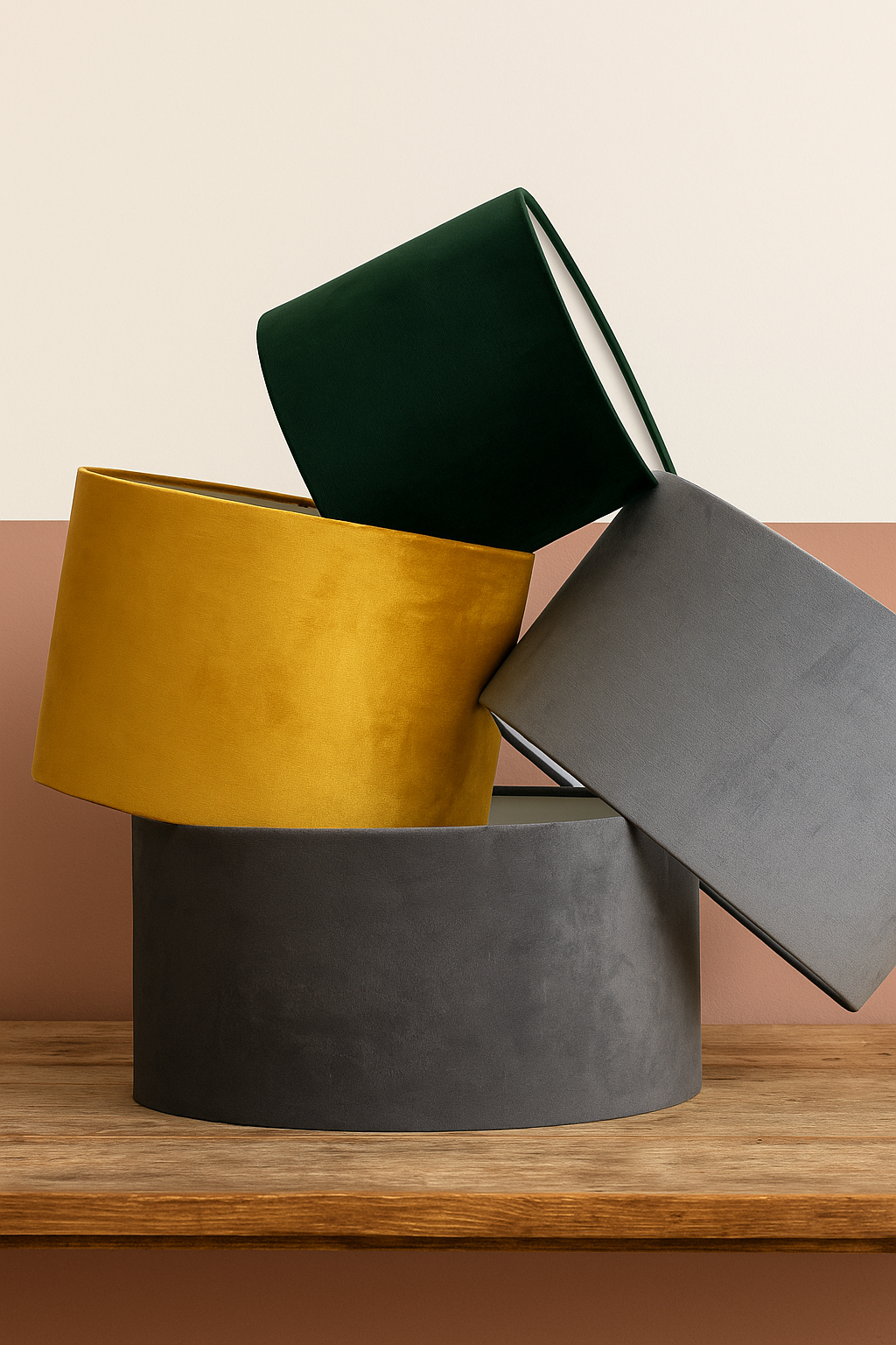 Velvet lampshades.