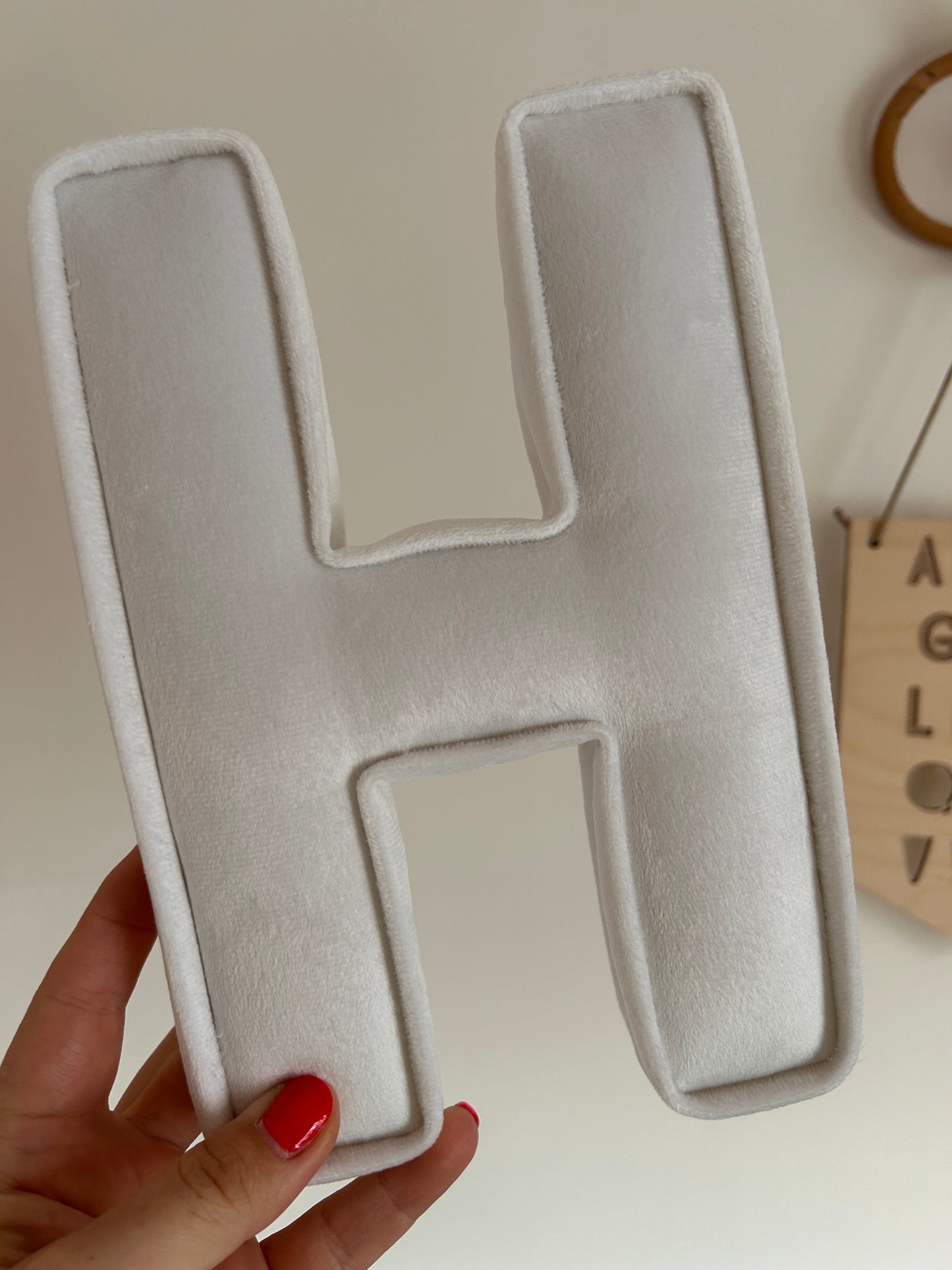 Velvet fabric letter