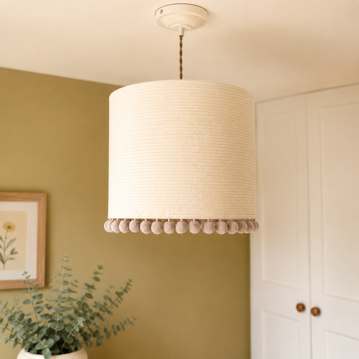 Corduroy lampshades.