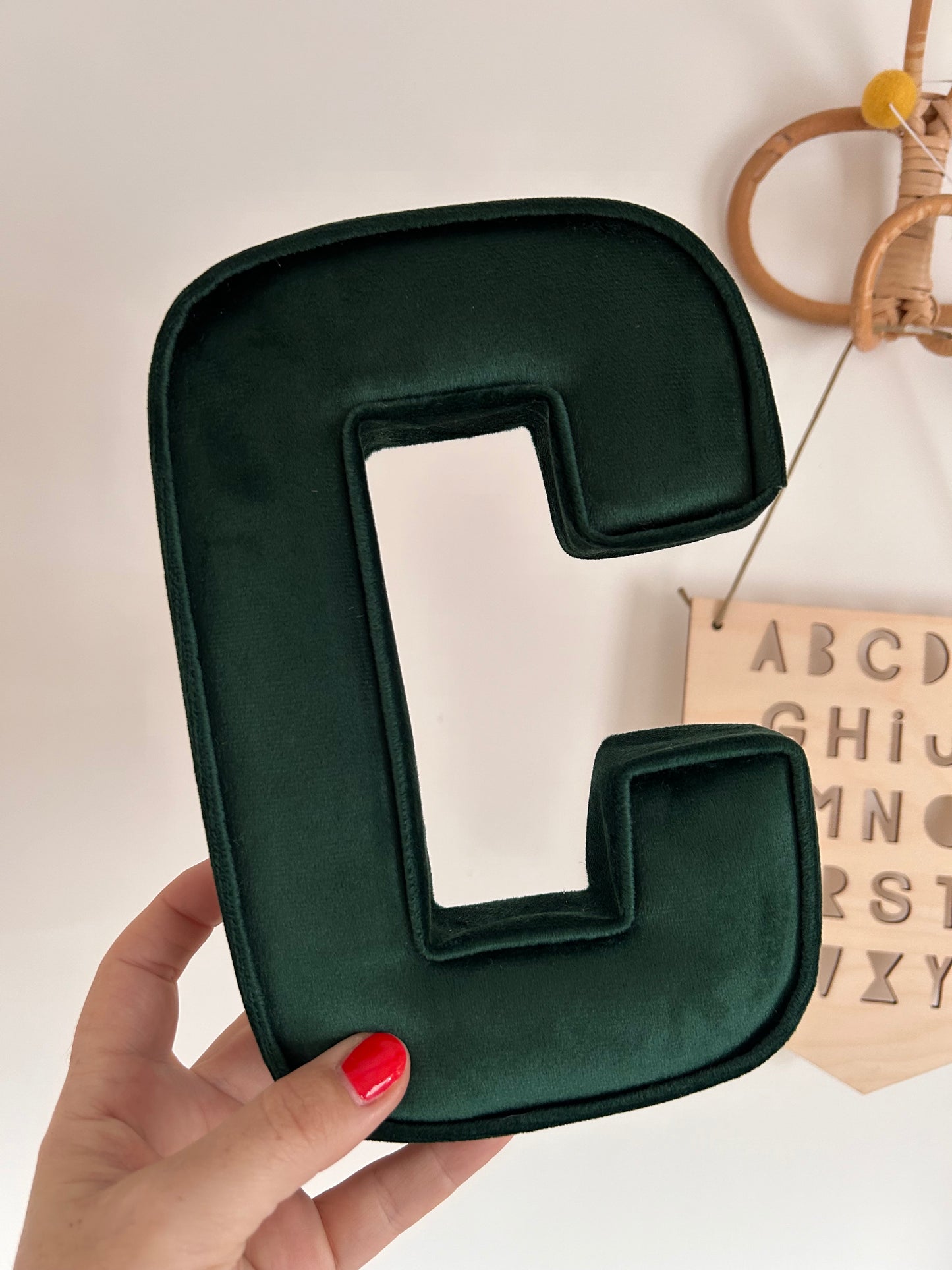 Velvet fabric letter