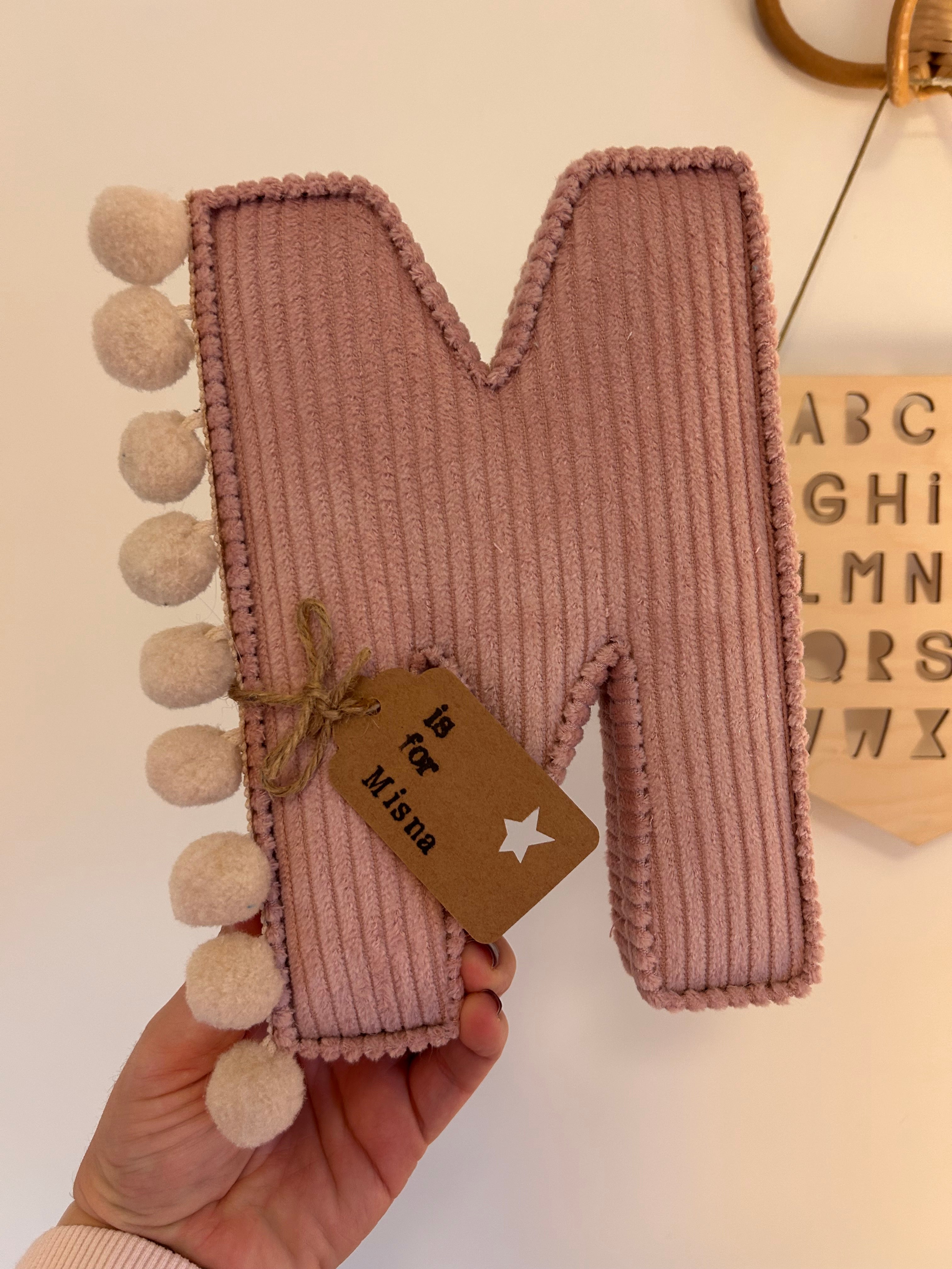pompom corduroy letters