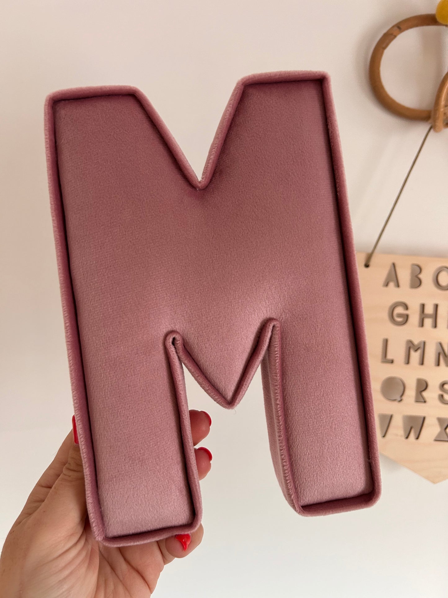 Velvet fabric letter