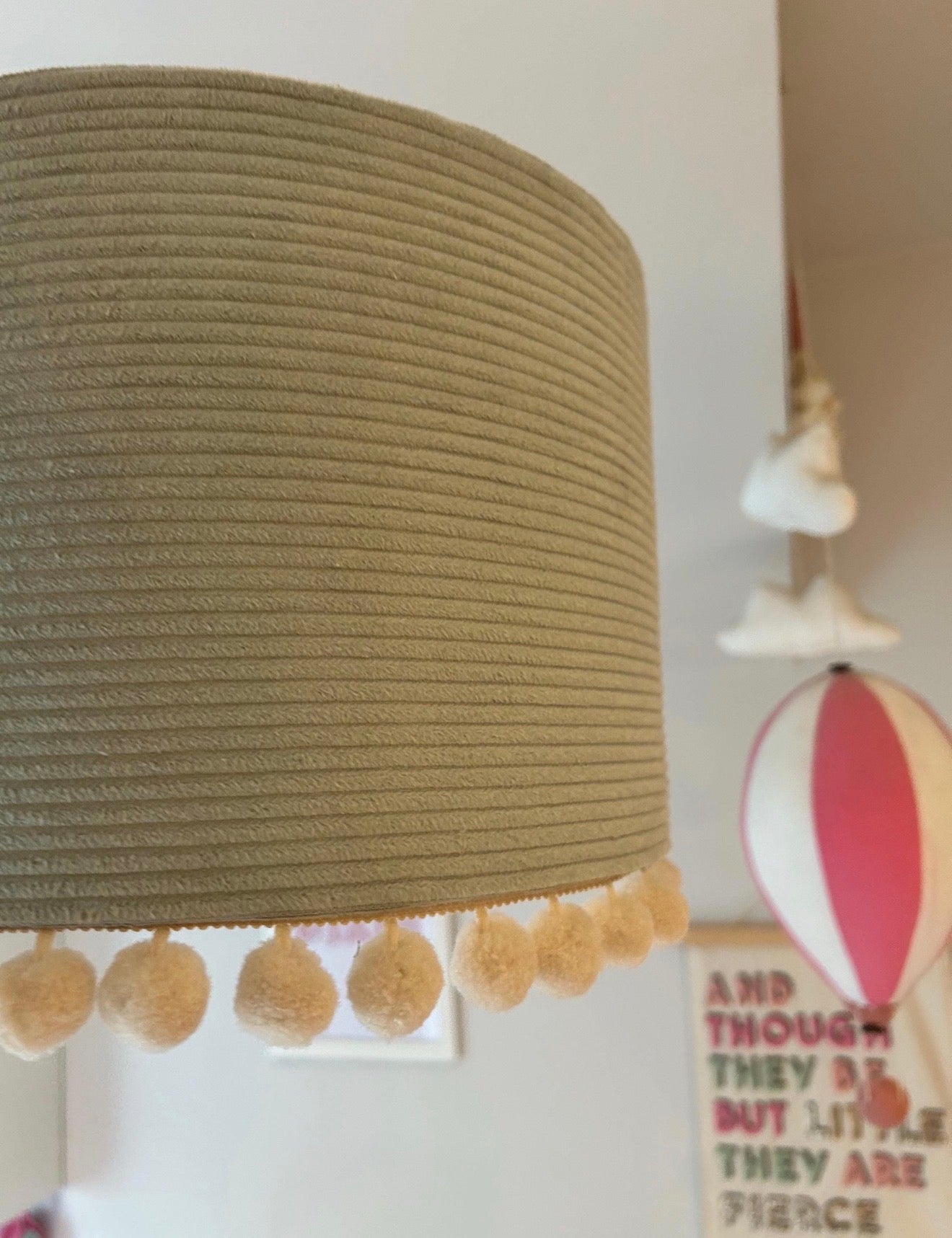 Corduroy lampshades.