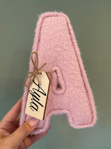 Bouclé fabric letter