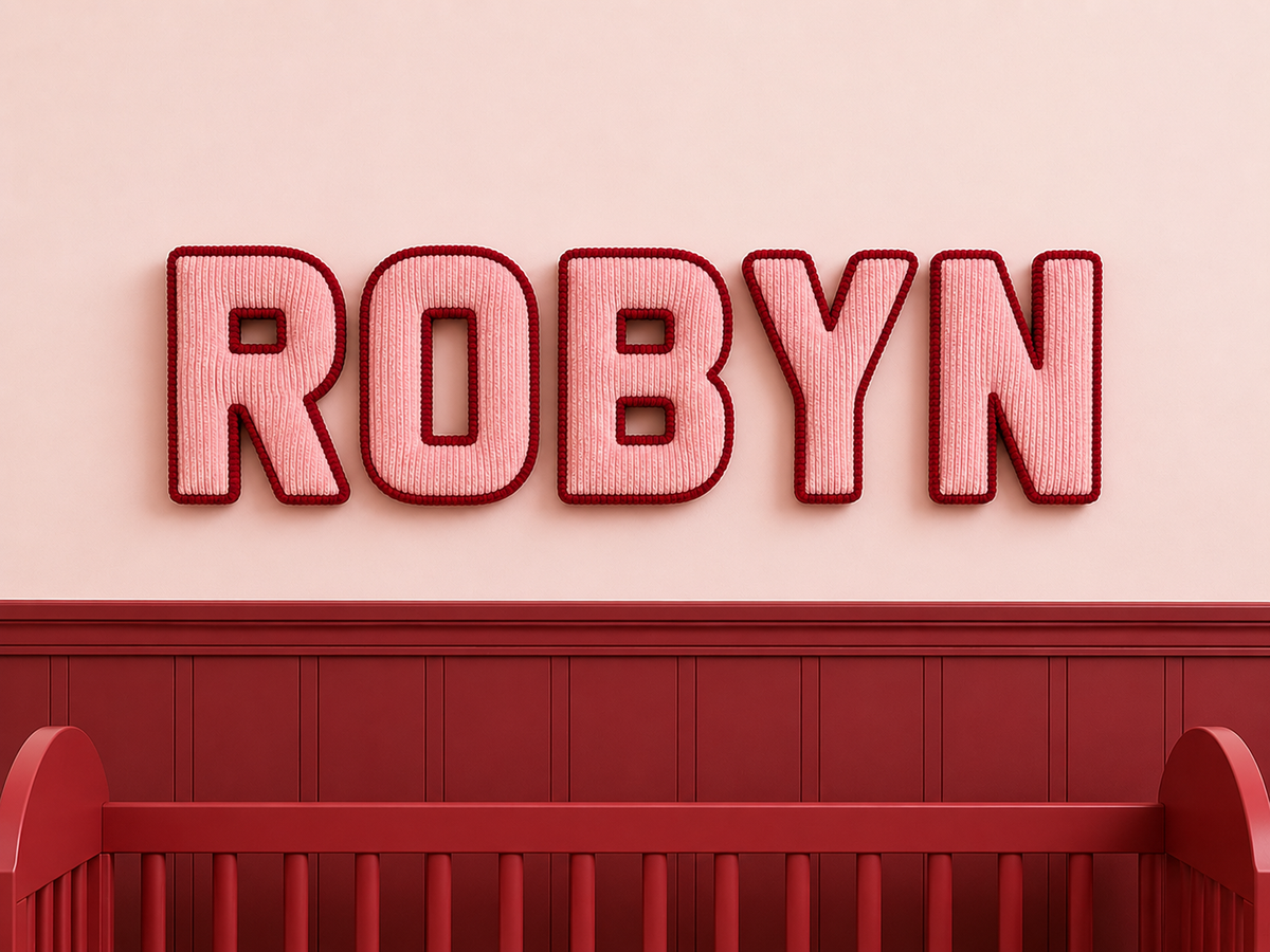 Contrasting trim corduroy letters