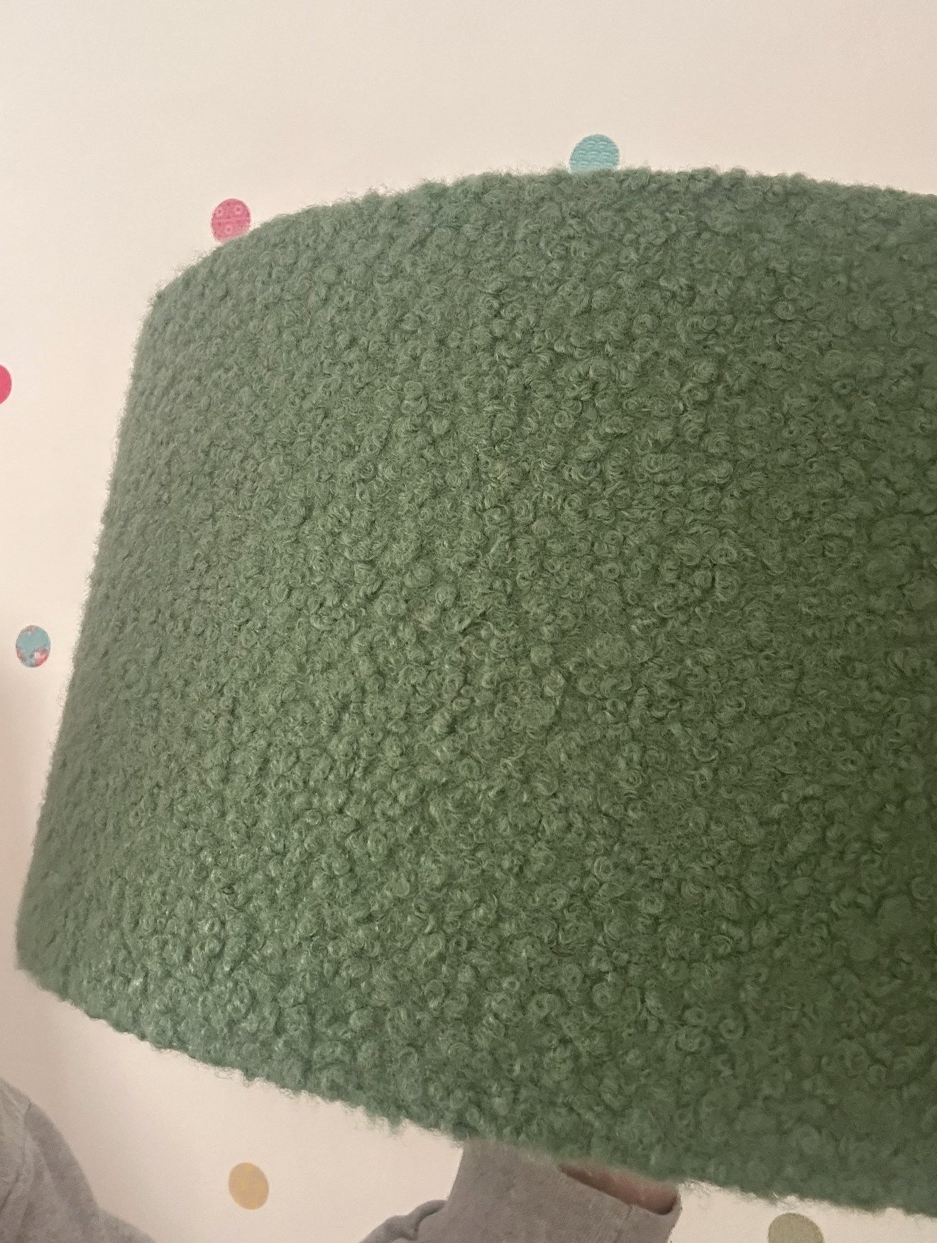 Bouclé lampshades.