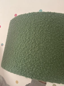 Bouclé lampshades.