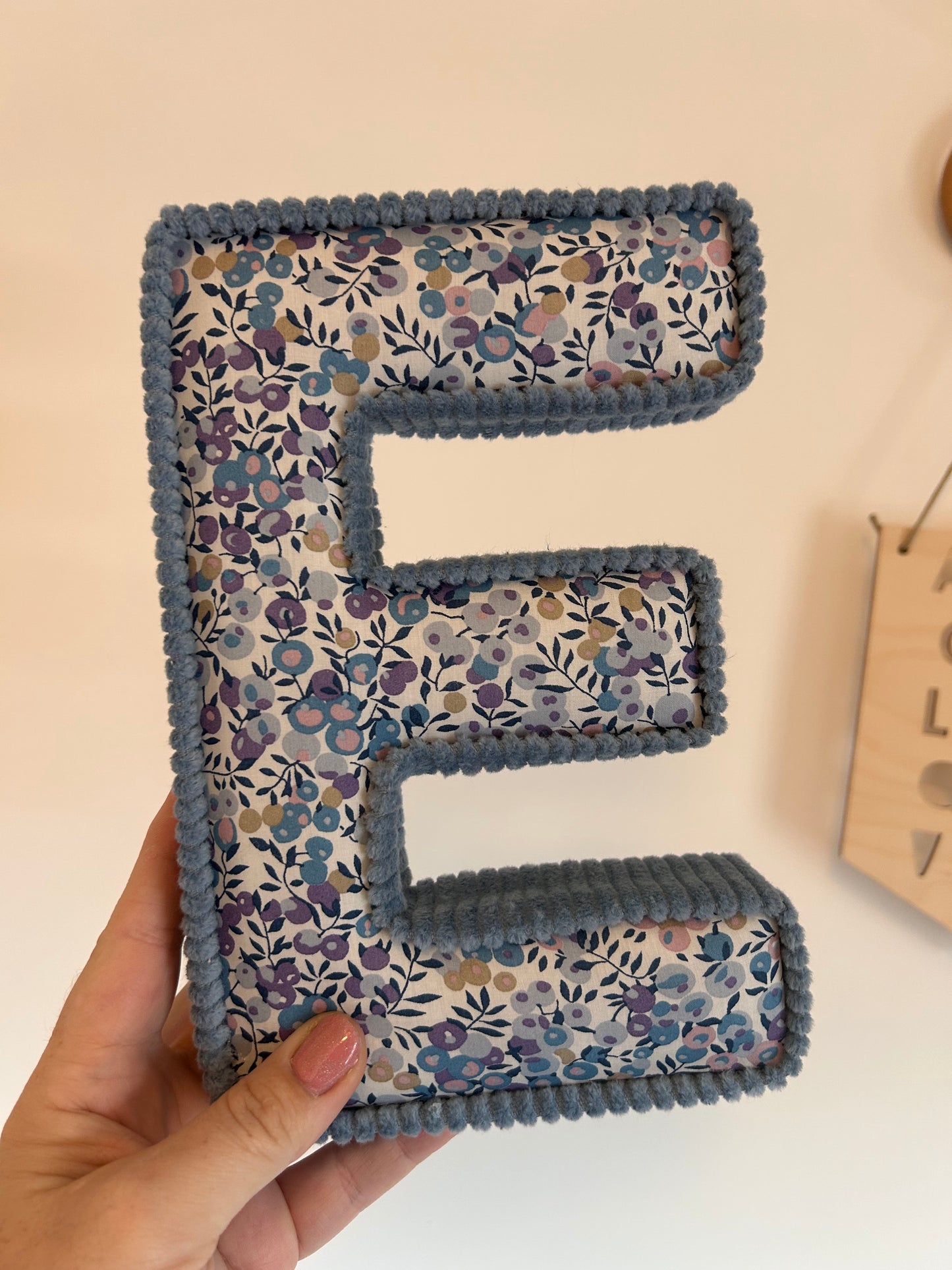Liberty London Corduroy fabric letters