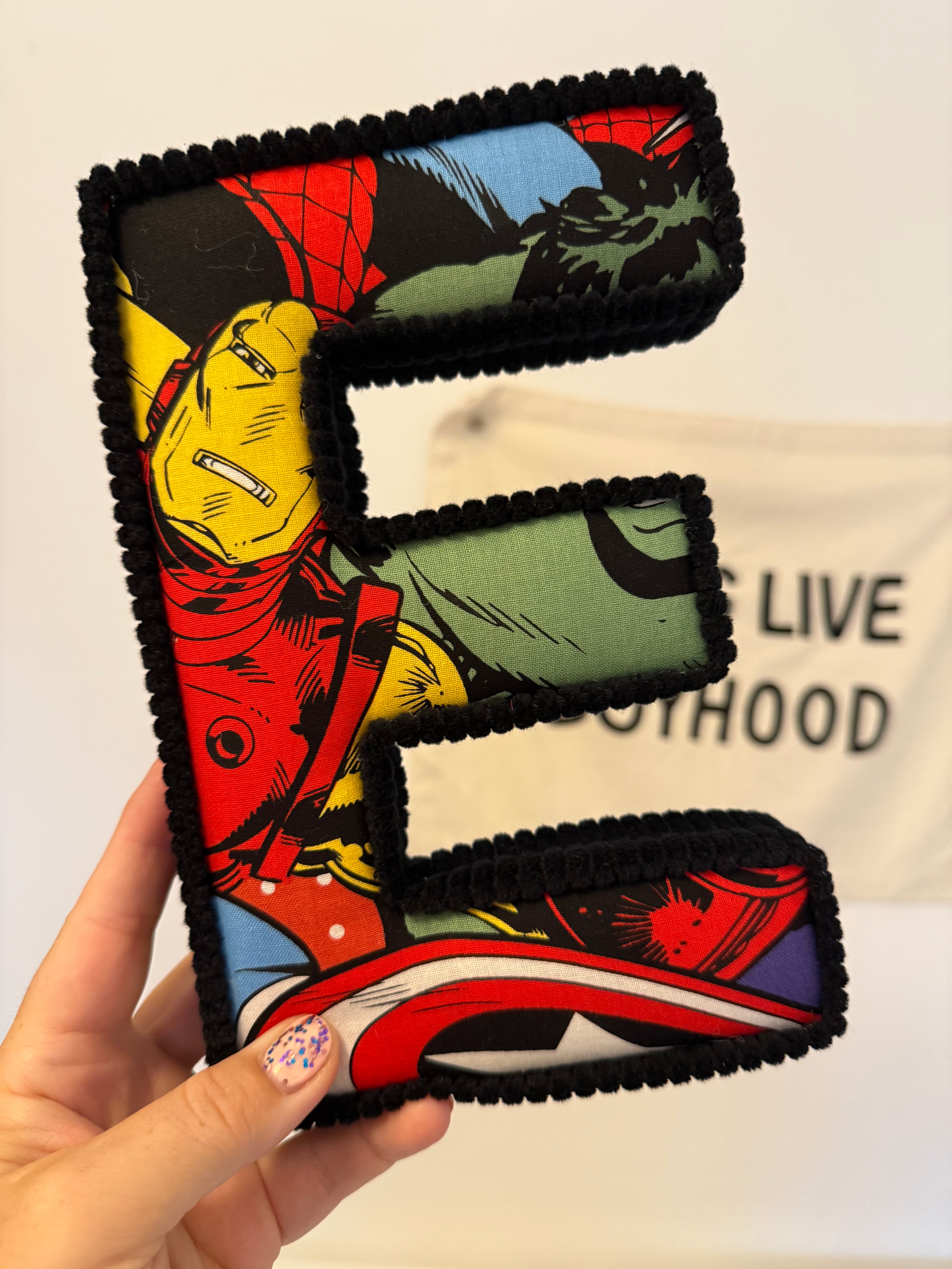 Marvel fabric letters nursery wall art