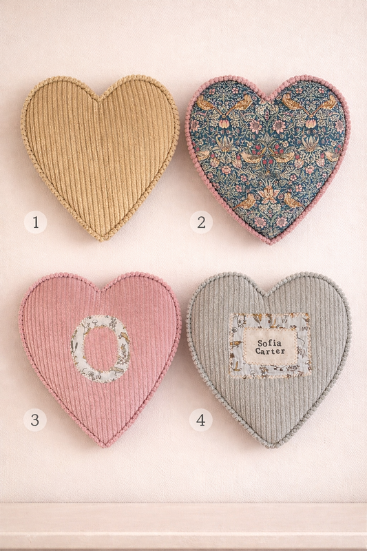 personalised Liberty London initial fabric hearts