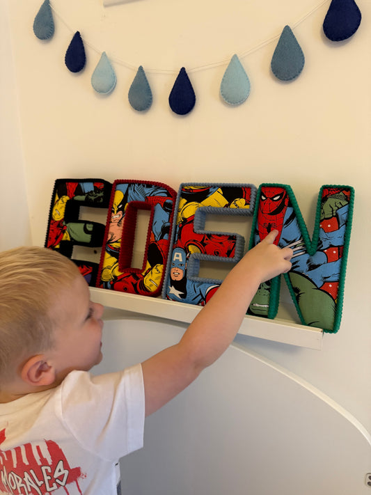 Marvel fabric letters nursery wall art