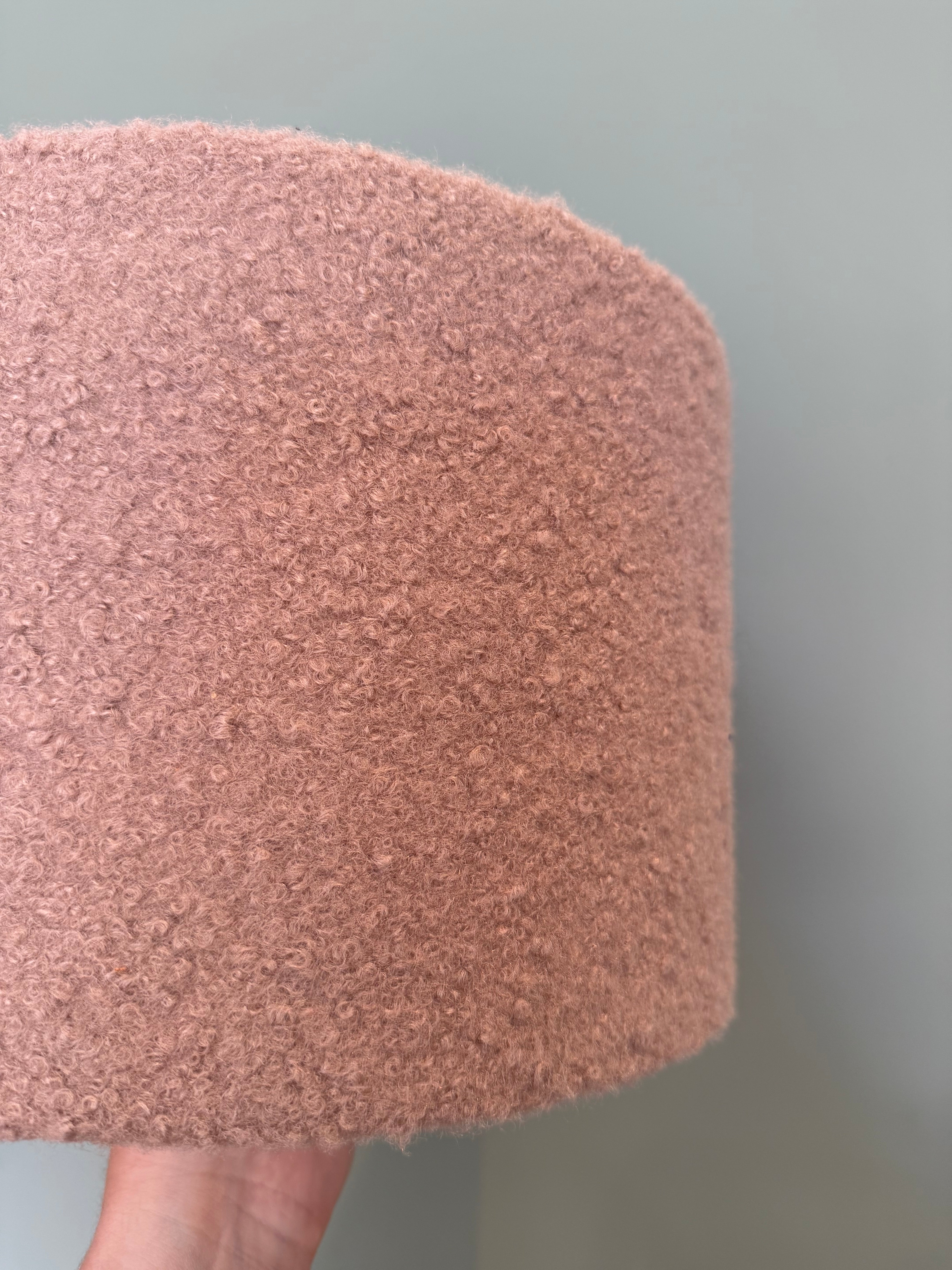 Bouclé lampshades.