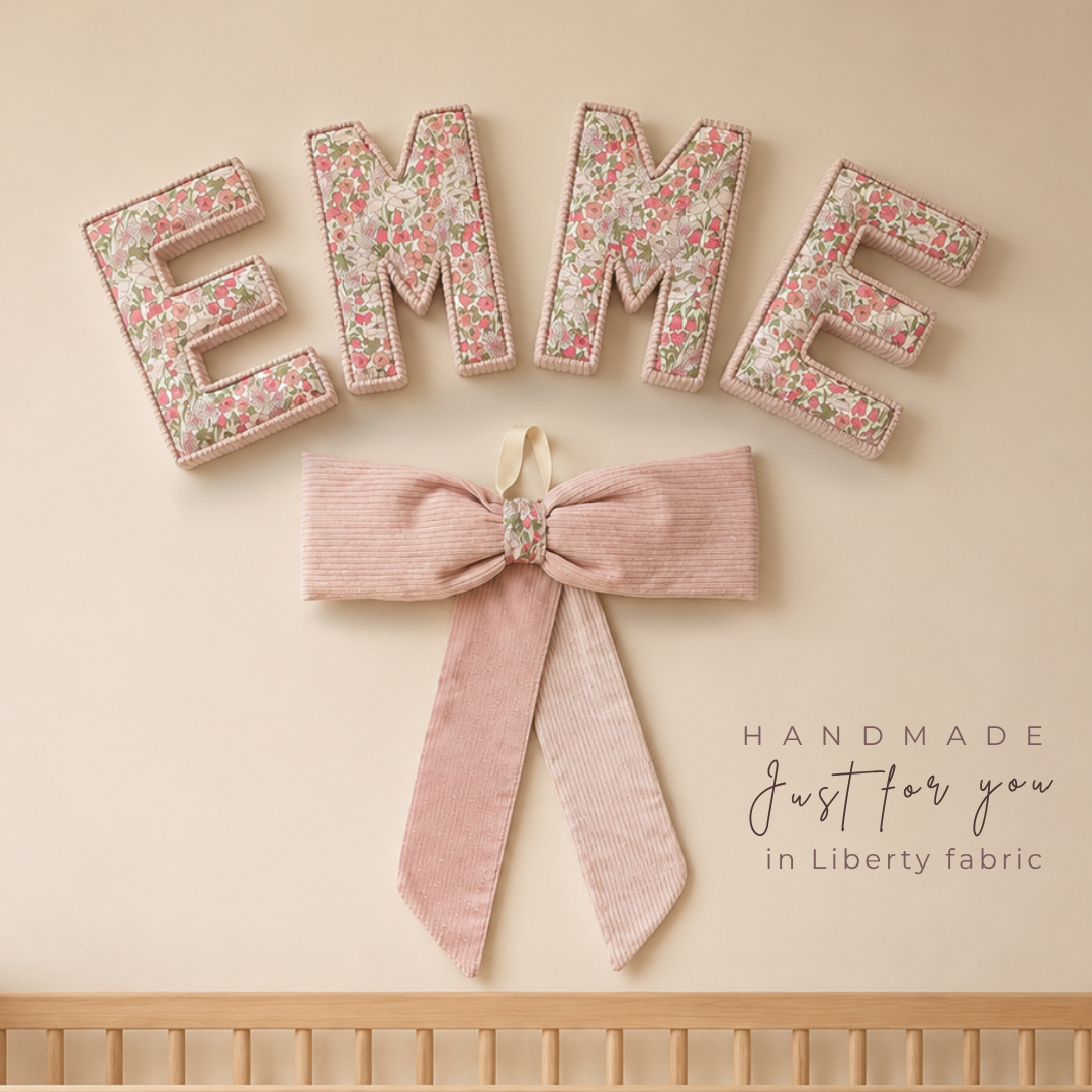Liberty London Corduroy fabric letters