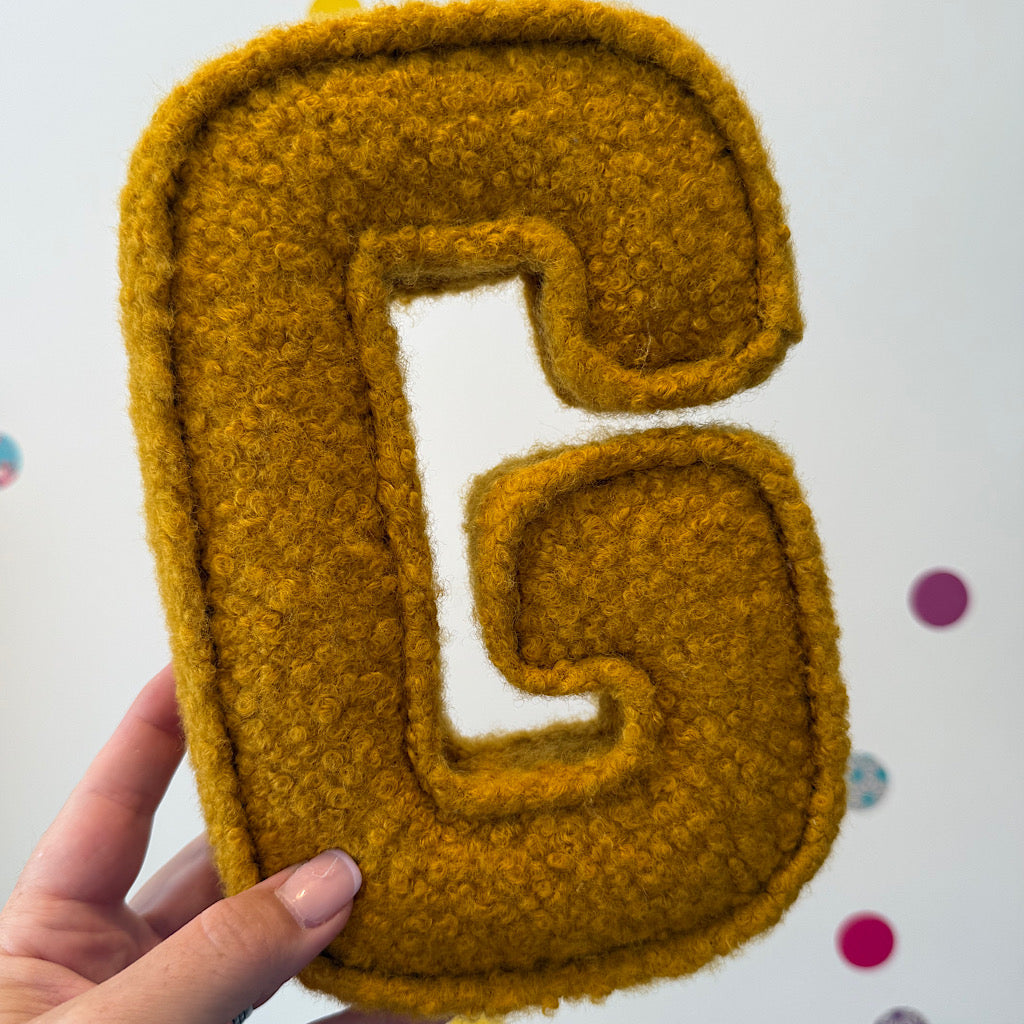 Bouclé fabric letter