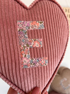 personalised Liberty London initial fabric hearts