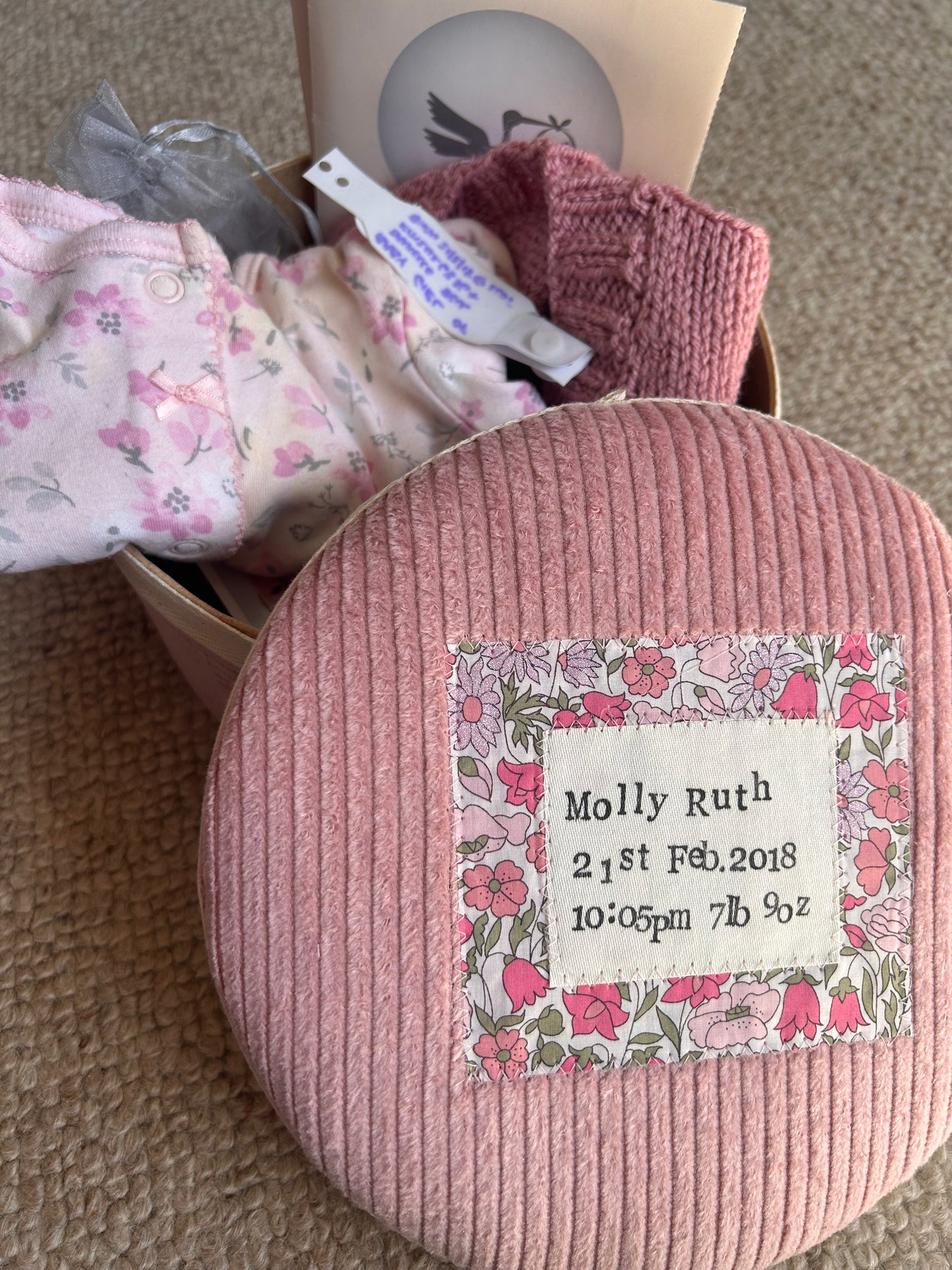 Memory box,  Liberty London fabric nursery storage