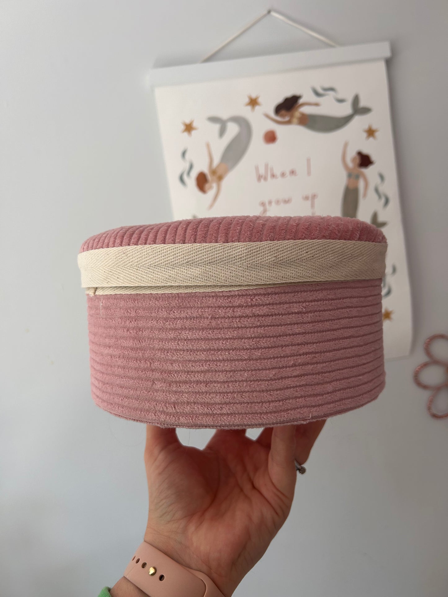 Memory box,  Liberty London fabric nursery storage