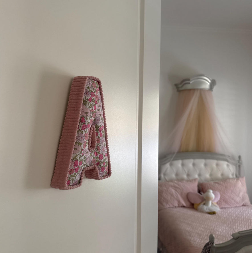 Liberty London Corduroy fabric letters