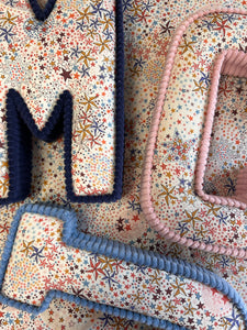 Liberty London Corduroy fabric letters