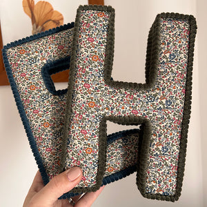 Liberty London Corduroy fabric letters