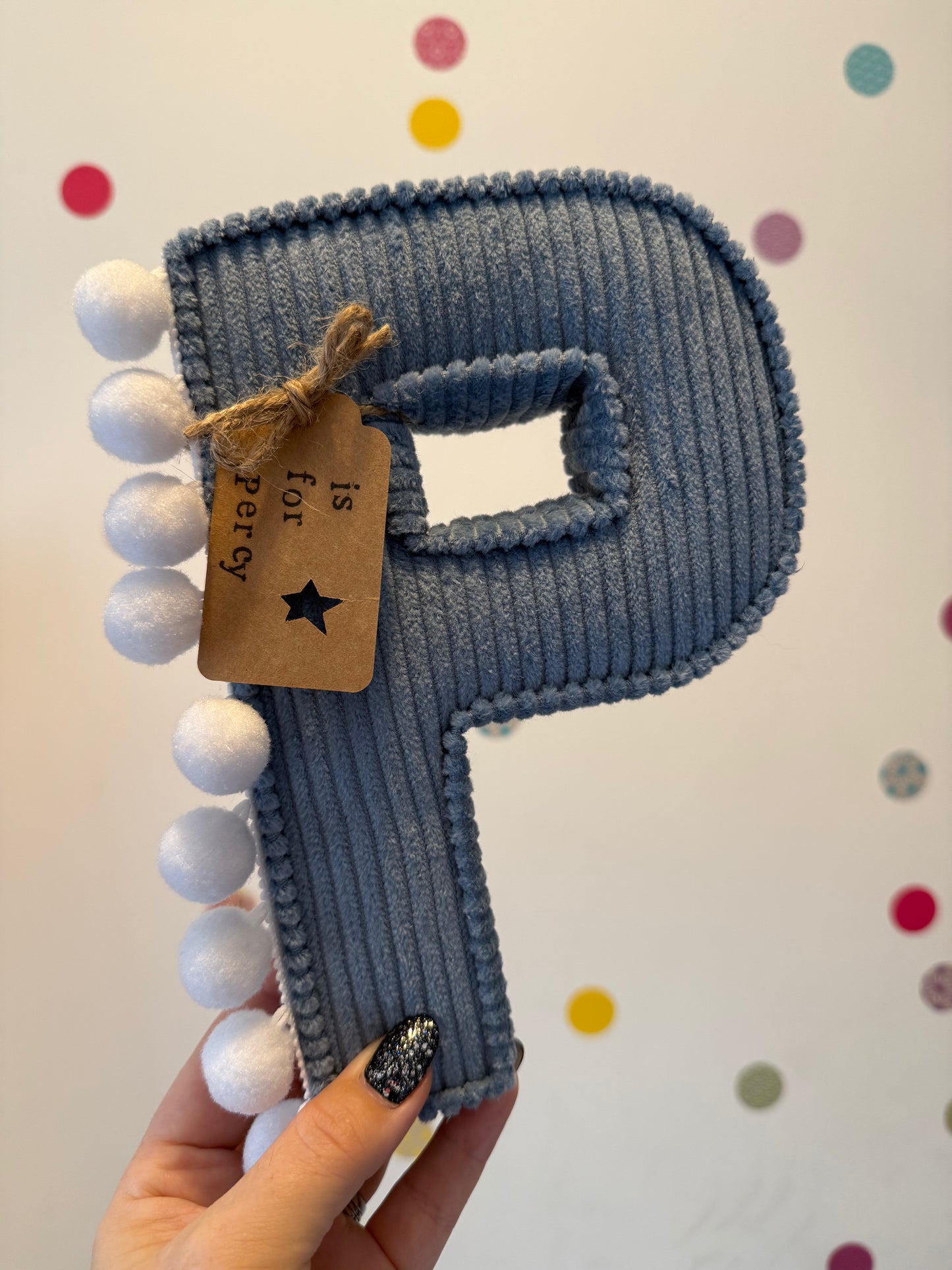 pompom corduroy letters