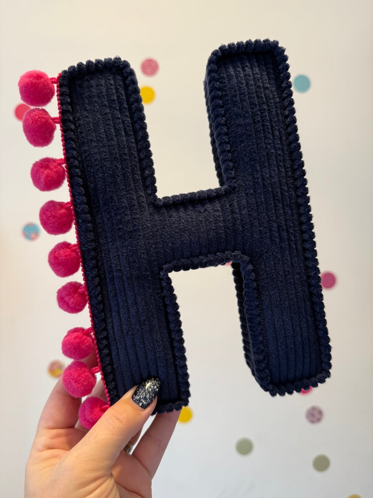 pompom corduroy letters