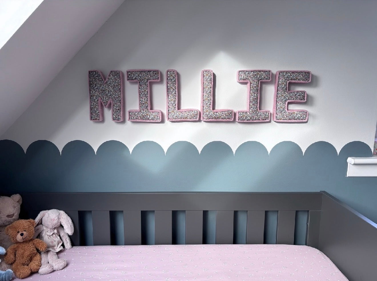 Liberty London Corduroy fabric letters