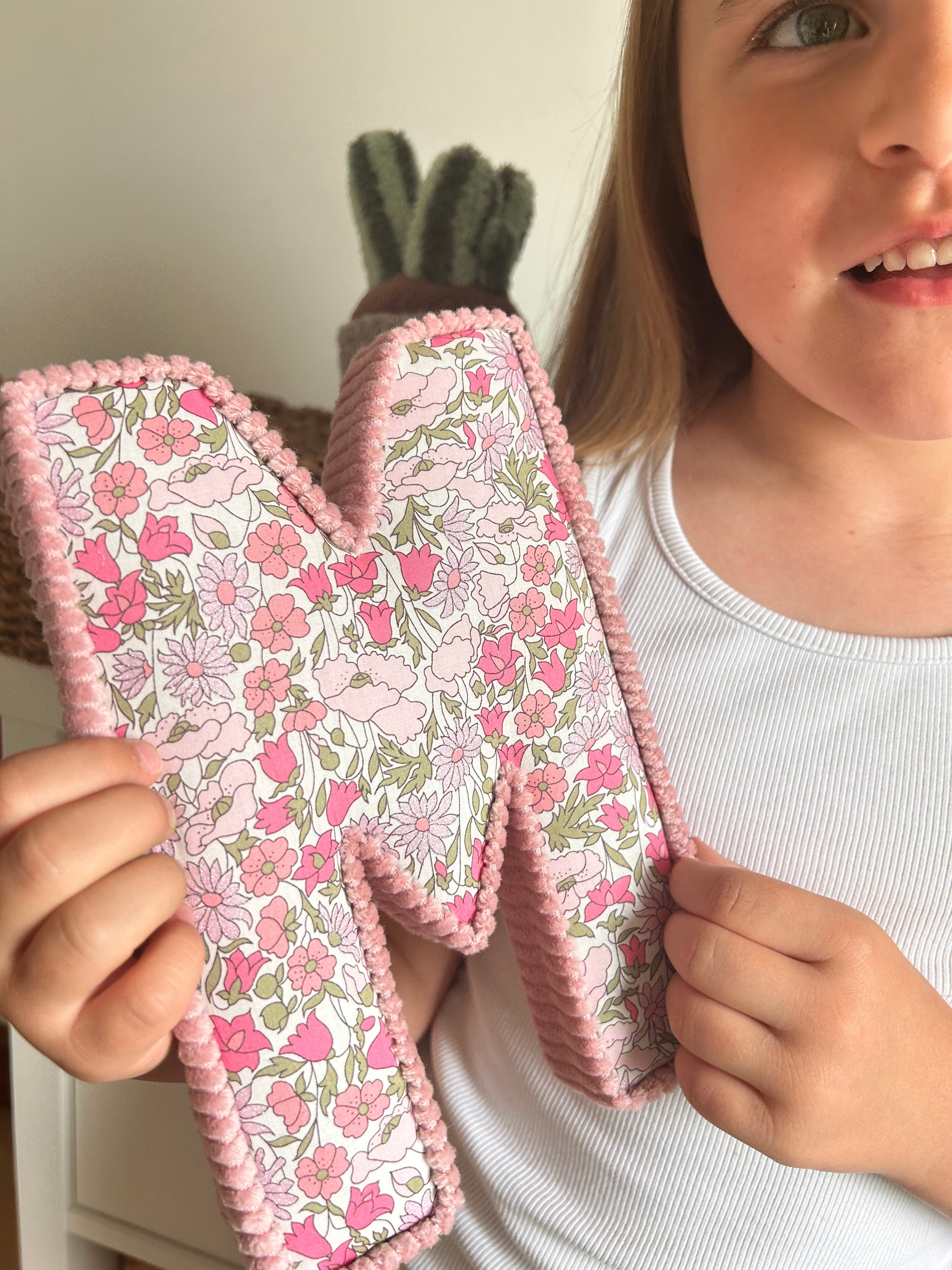 Liberty London Corduroy fabric letters