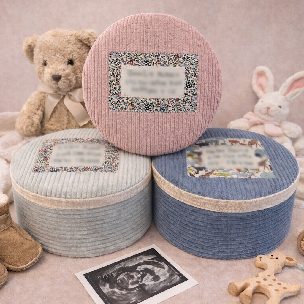 Memory box,  Liberty London fabric nursery storage