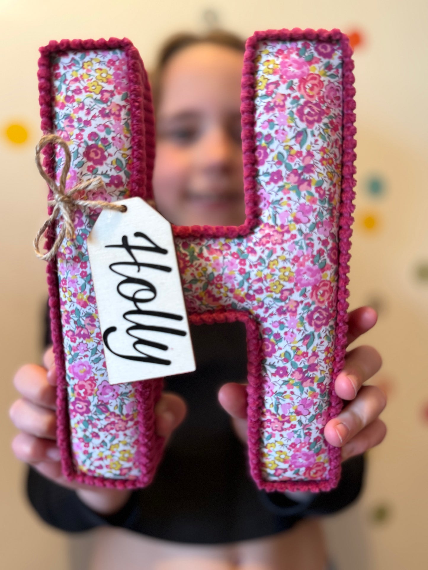 Liberty London Corduroy fabric letters