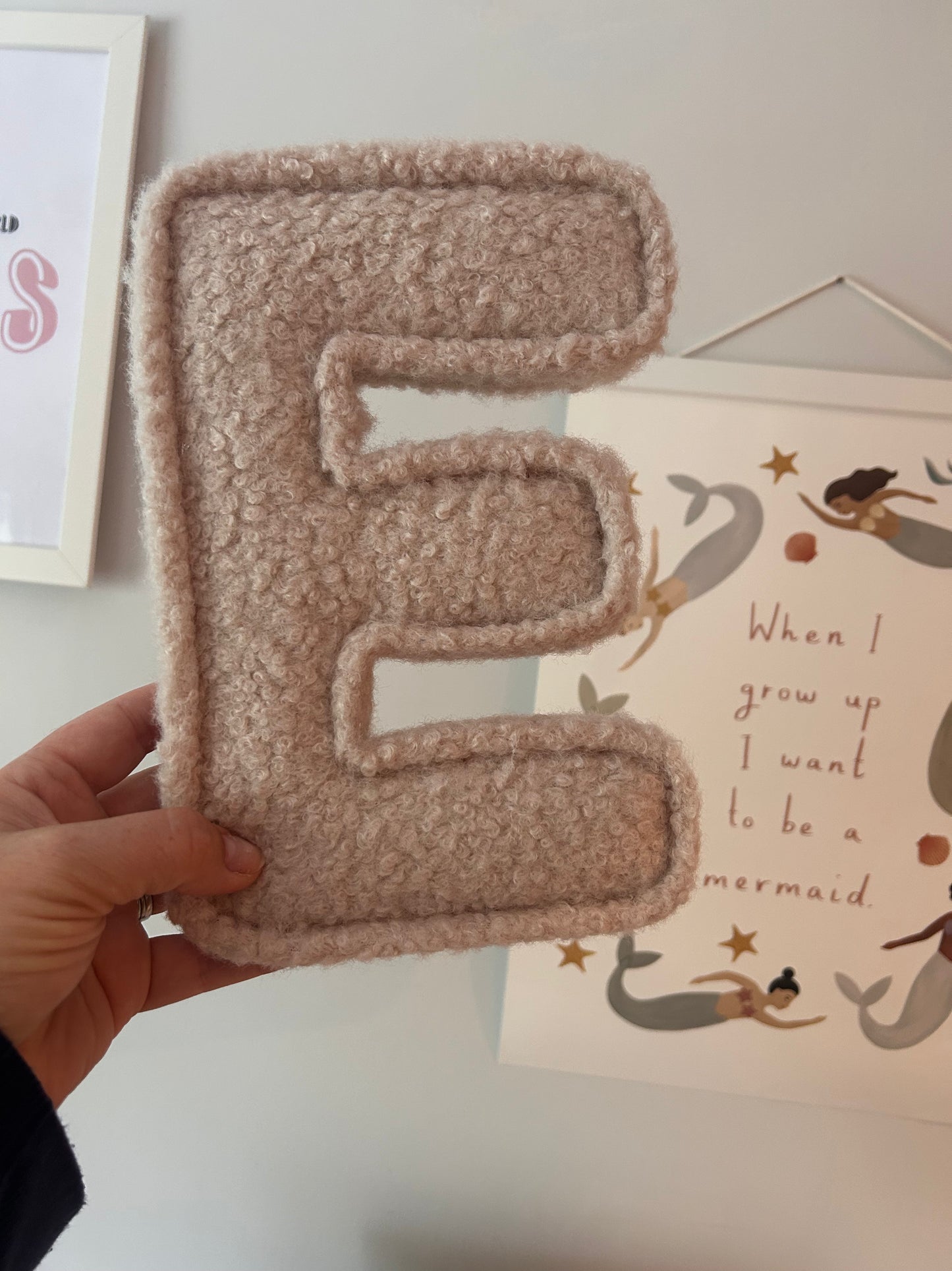 Bouclé fabric letter