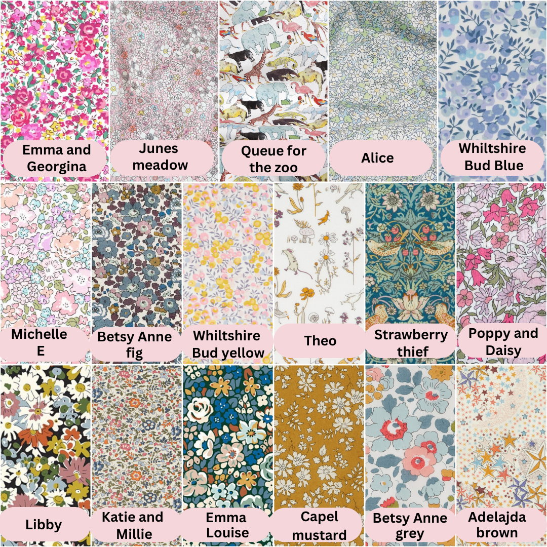Liberty London Corduroy fabric letters
