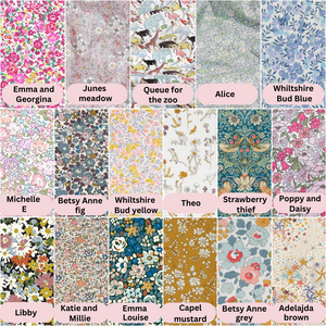 Liberty London Corduroy fabric letters